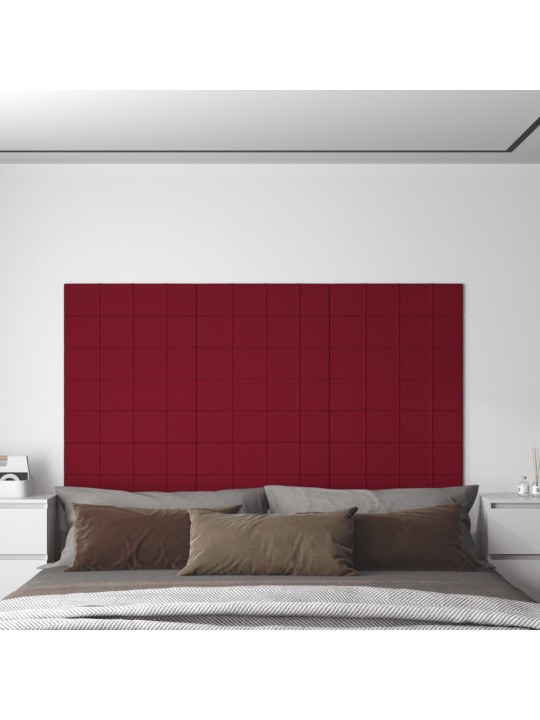 Nástěnné panely 12 ks vínové 60 x 15 cm samet 1,08 m²
