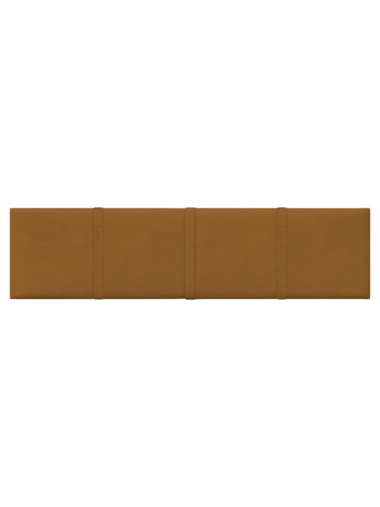 Nástěnné panely 12 ks hnědé 60 x 15 cm samet 1,08 m²