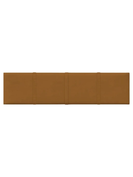 Nástěnné panely 12 ks hnědé 60 x 15 cm samet 1,08 m²