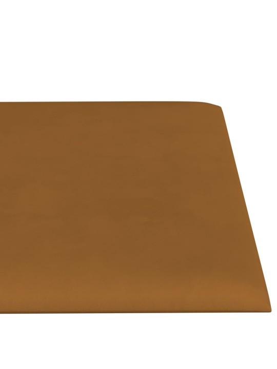 Nástěnné panely 12 ks hnědé 60 x 15 cm samet 1,08 m²
