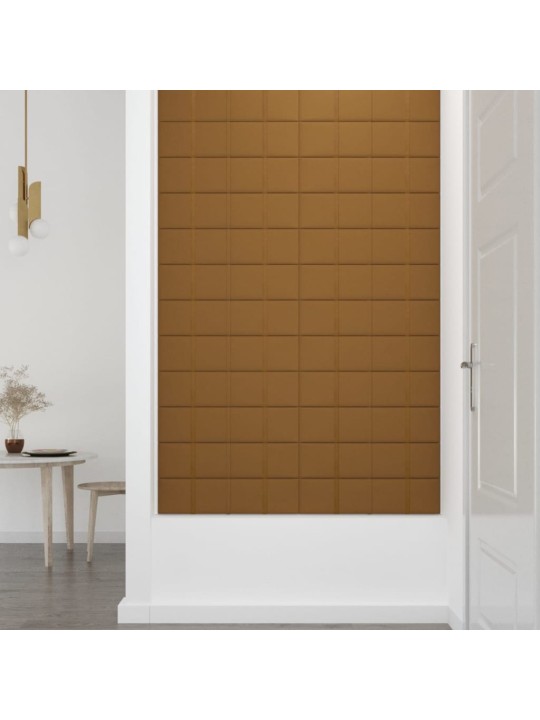 Nástěnné panely 12 ks hnědé 60 x 15 cm samet 1,08 m²