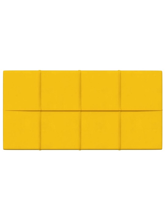 Nástěnné panely 12 ks žluté 60 x 30 cm samet 2,16 m²