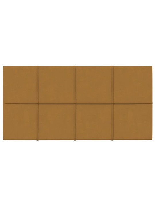 Nástěnné panely 12 ks hnědé 60 x 30 cm samet 2,16 m²