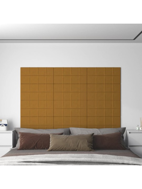 Nástěnné panely 12 ks hnědé 60 x 30 cm samet 2,16 m²