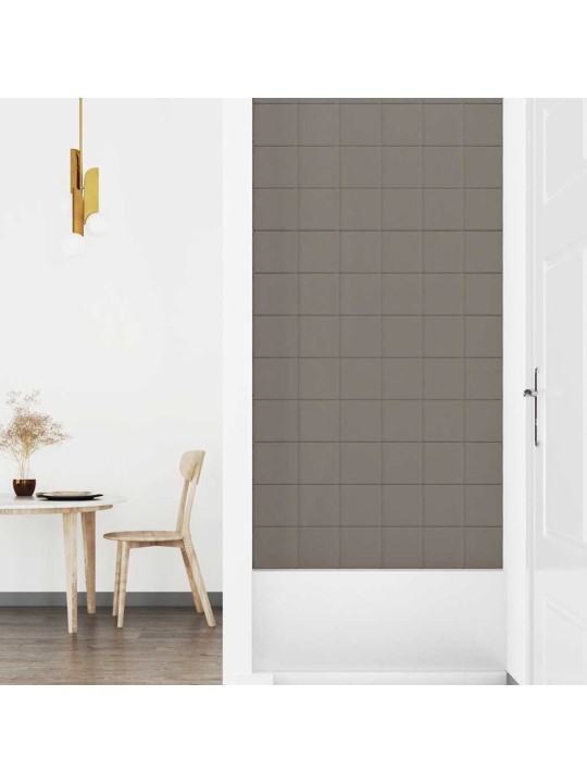 Nástěnné panely 12 ks světle šedé 90 x 15 cm samet 1,62 m²
