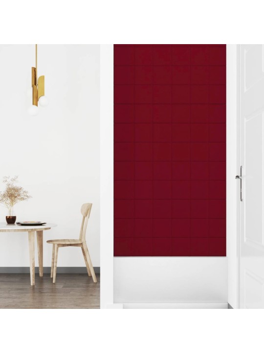 Nástěnné panely 12 ks vínové 90 x 15 cm samet 1,62 m²
