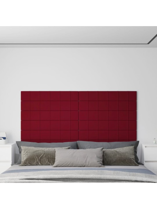 Nástěnné panely 12 ks vínové 90 x 15 cm samet 1,62 m²