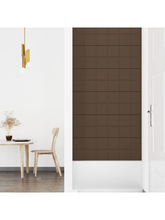 Nástěnné panely 12 ks hnědé 90 x 30 cm textil 3,24 m²