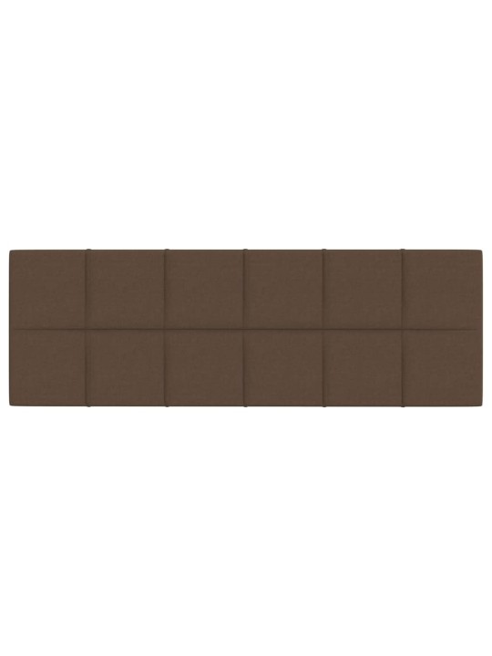 Nástěnné panely 12 ks hnědé 90 x 30 cm textil 3,24 m²