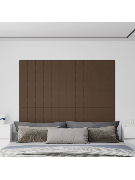 Nástěnné panely 12 ks hnědé 90 x 30 cm textil 3,24 m²
