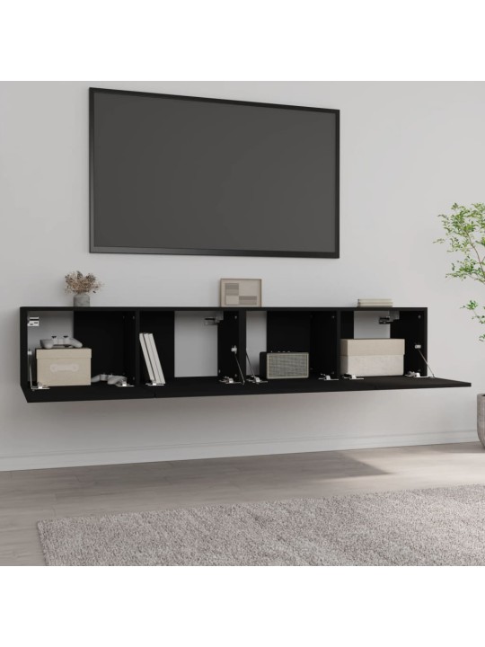 TV skříňky 2 ks černé 80 x 30 x 30 cm kompozitní dřevo
