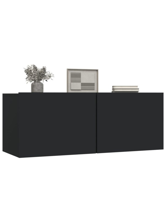 TV skříňky 2 ks černé 80 x 30 x 30 cm kompozitní dřevo