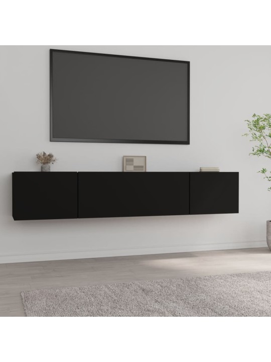 TV skříňky 2 ks černé 80 x 30 x 30 cm kompozitní dřevo