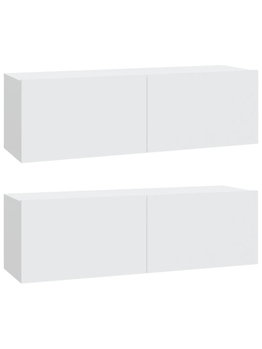 Nástěnné TV skříňky 2 ks bílé 100x30x30 cm kompozitní dřevo