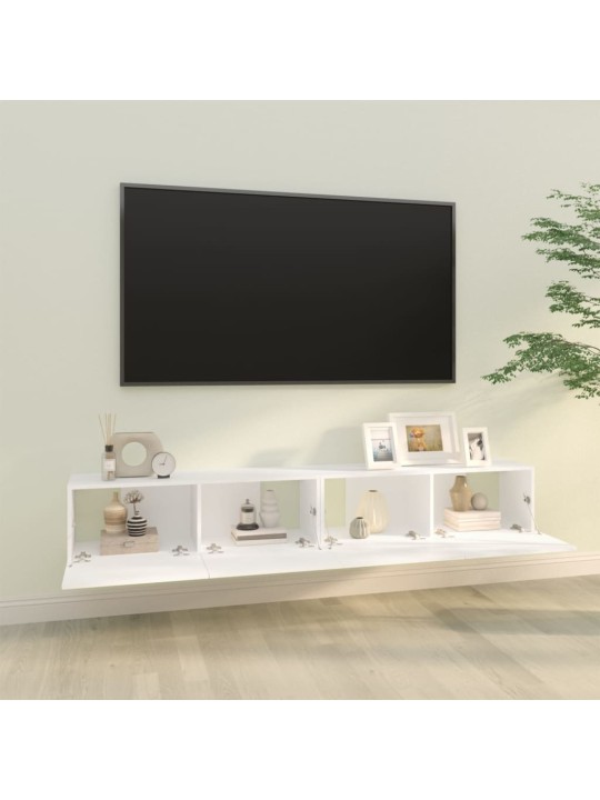 Nástěnné TV skříňky 2 ks bílé 100x30x30 cm kompozitní dřevo