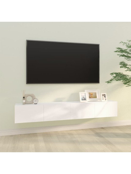 Nástěnné TV skříňky 2 ks bílé 100x30x30 cm kompozitní dřevo