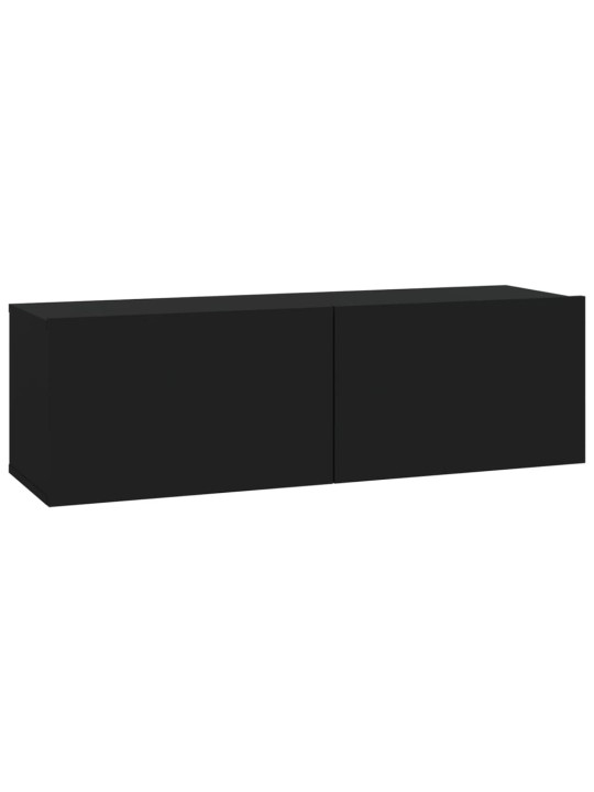 Nástěnné TV skříňky 2 ks černé 100x30x30 cm kompozitní dřevo