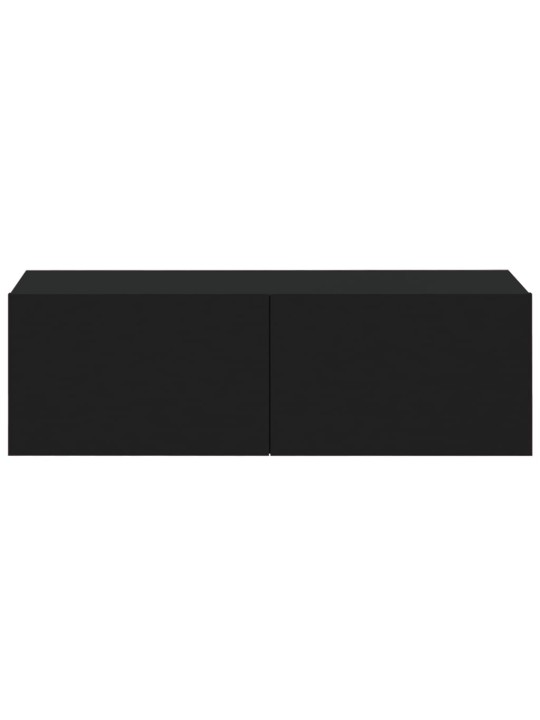 Nástěnné TV skříňky 2 ks černé 100x30x30 cm kompozitní dřevo