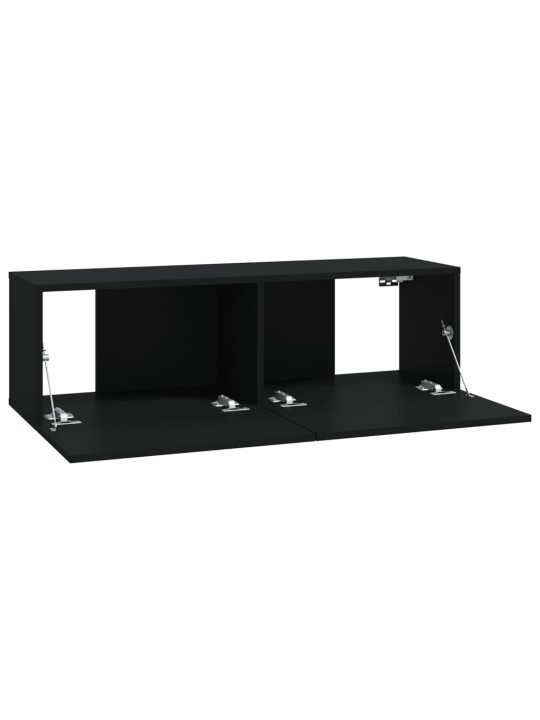 Nástěnné TV skříňky 2 ks černé 100x30x30 cm kompozitní dřevo