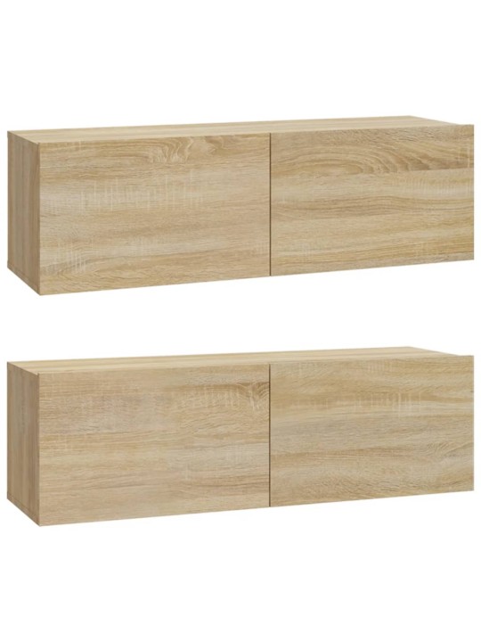 Nástěnné TV skříňky 2 ks dub sonoma 100x30x30 cm