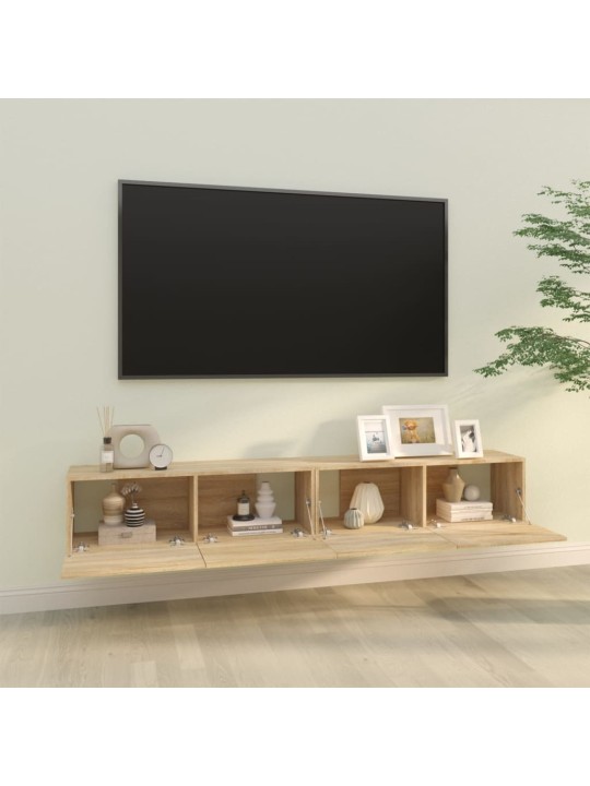Nástěnné TV skříňky 2 ks dub sonoma 100x30x30 cm