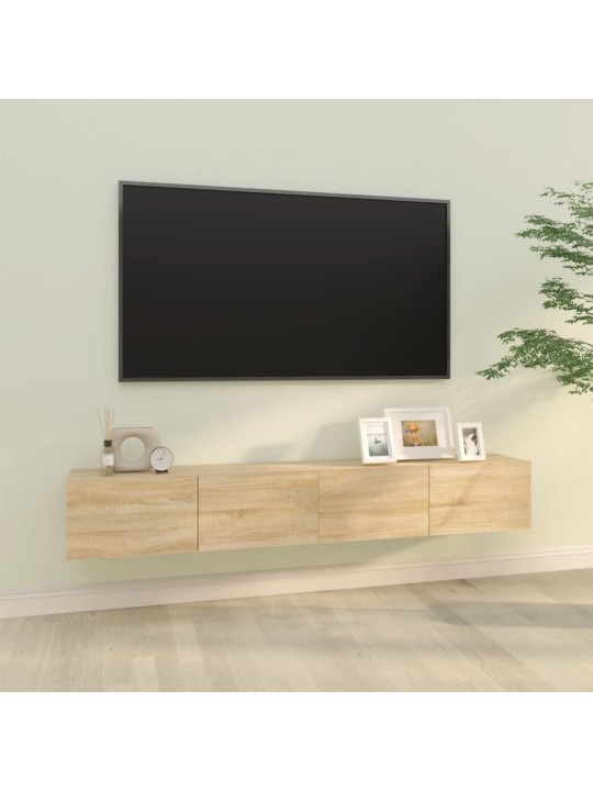 Nástěnné TV skříňky 2 ks dub sonoma 100x30x30 cm