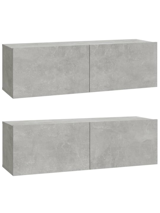 Nástěnné TV skříňky 2 ks betonově šedé 100x30x30 cm kompozit