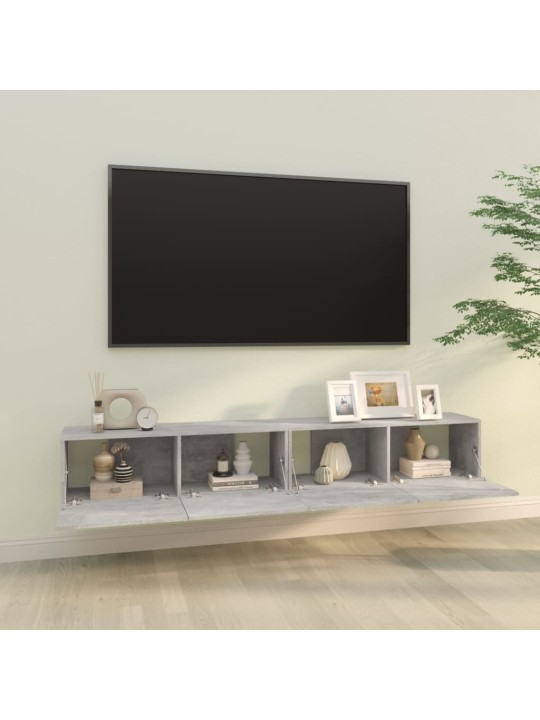 Nástěnné TV skříňky 2 ks betonově šedé 100x30x30 cm kompozit