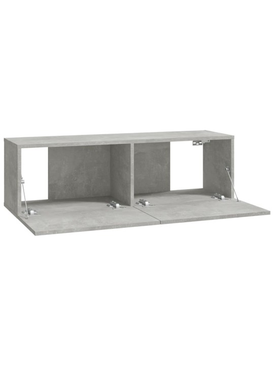 Nástěnné TV skříňky 2 ks betonově šedé 100x30x30 cm kompozit