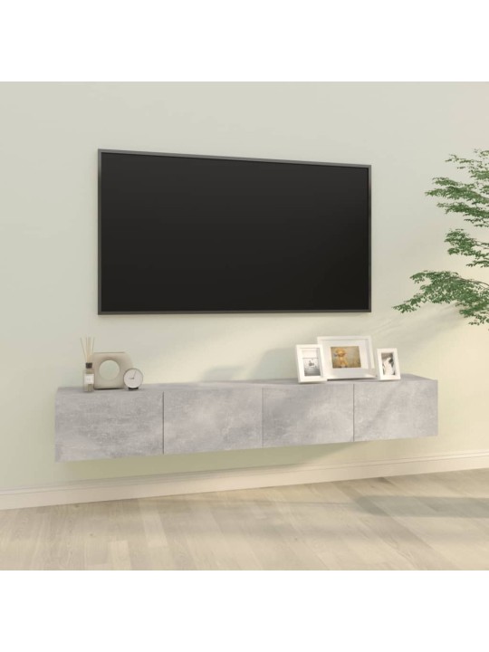 Nástěnné TV skříňky 2 ks betonově šedé 100x30x30 cm kompozit