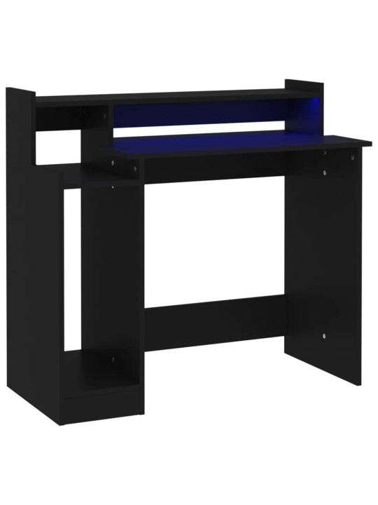 Psací stůl s LED světly černý 97 x 45 x 90 cm kompozitní dřevo