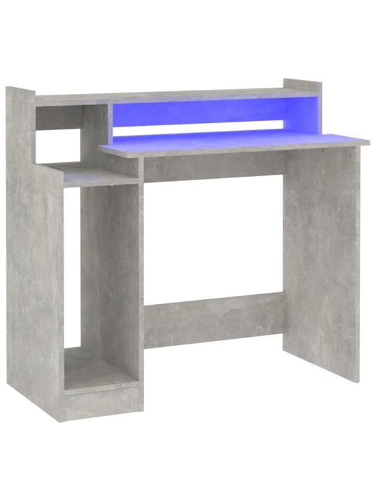 Psací stůl s LED betonově šedý 97 x 45 x 90 cm kompozitní dřevo