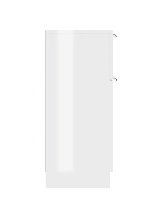 Příborník bílý s vysokým leskem 30x30x70 cm kompozitní dřevo