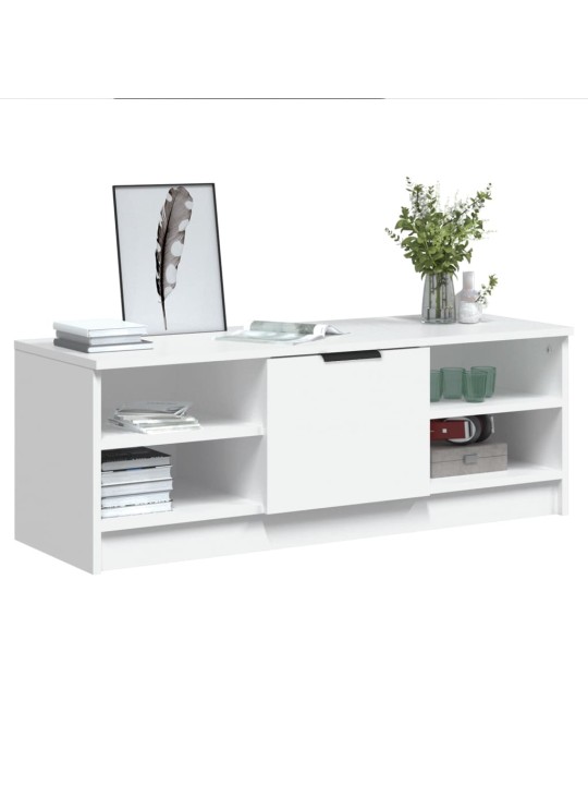 TV skříňka bílá 102 x 35,5 x 36,5 cm kompozitní dřevo