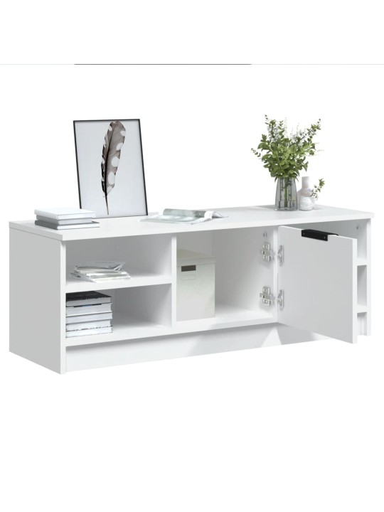 TV skříňka bílá 102 x 35,5 x 36,5 cm kompozitní dřevo