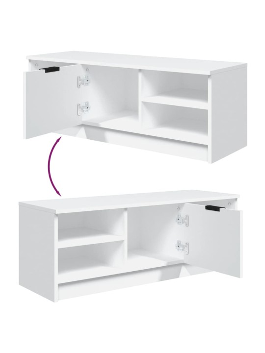 TV skříňka bílá 102 x 35,5 x 36,5 cm kompozitní dřevo