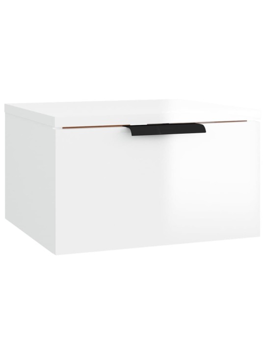 Nástěnné noční stolky 2 ks bílé s vysokým leskem 34x30x20 cm