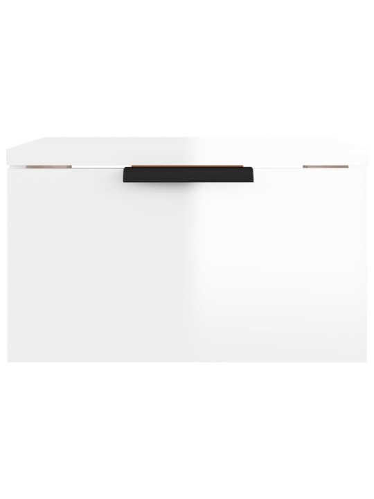 Nástěnné noční stolky 2 ks bílé s vysokým leskem 34x30x20 cm