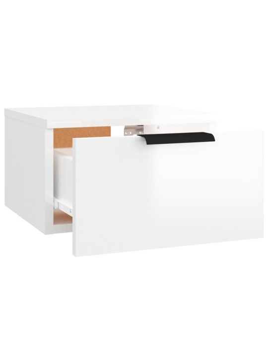Nástěnné noční stolky 2 ks bílé s vysokým leskem 34x30x20 cm