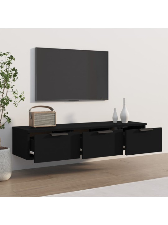 Nástěnná skříňka černá 102 x 30 x 20 cm kompozitní dřevo
