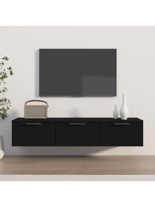 Nástěnná skříňka černá 102 x 30 x 20 cm kompozitní dřevo