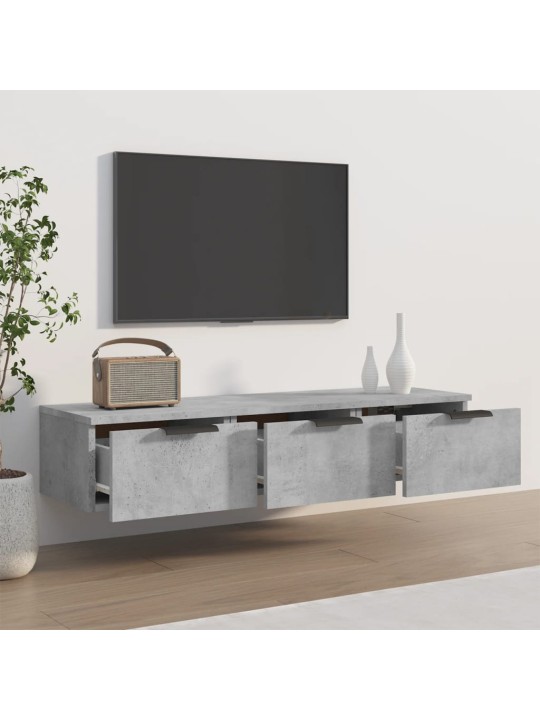 Nástěnná skříňka betonově šedá 102x30x20 cm kompozitní dřevo