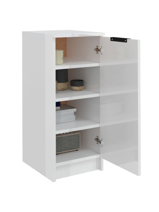 Botník bílý s vysokým leskem 30 x 35 x 70 cm kompozitní dřevo