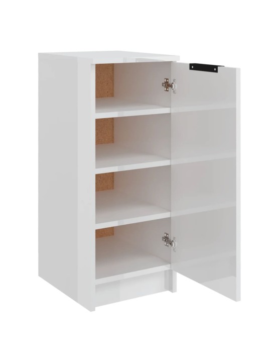 Botník bílý s vysokým leskem 30 x 35 x 70 cm kompozitní dřevo