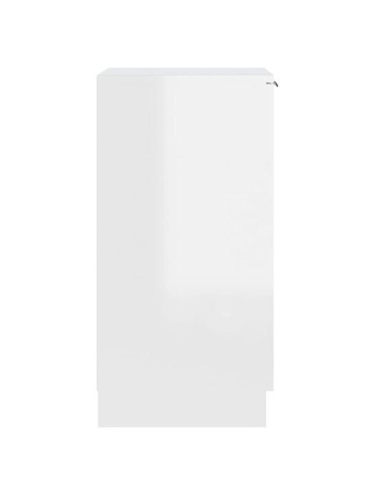 Botník bílý s vysokým leskem 30 x 35 x 70 cm kompozitní dřevo