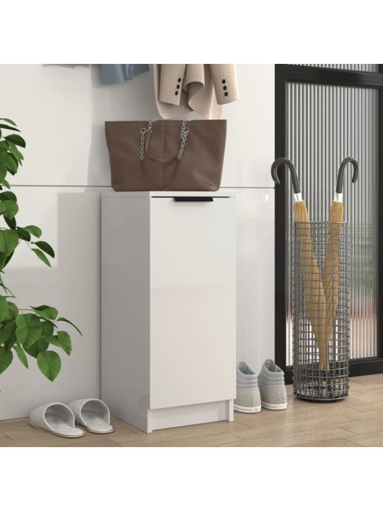 Botník bílý s vysokým leskem 30 x 35 x 70 cm kompozitní dřevo