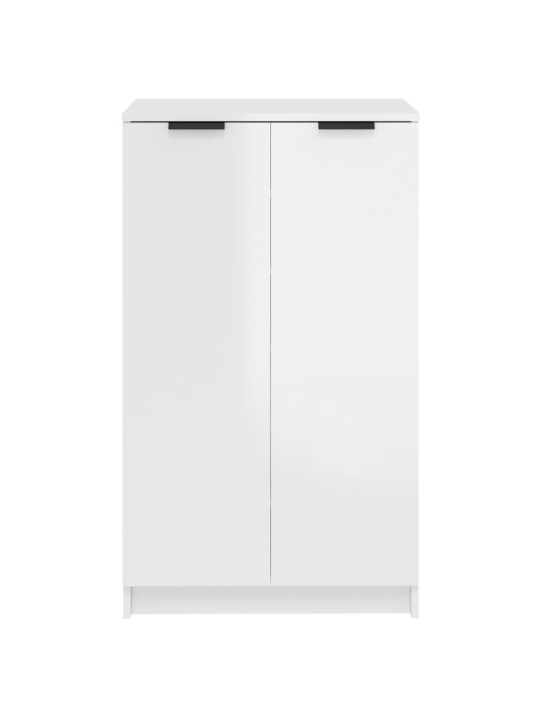 Botník bílý s vysokým leskem 59 x 35 x 100 cm kompozitní dřevo