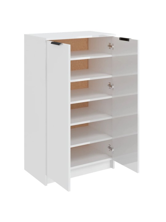 Botník bílý s vysokým leskem 59 x 35 x 100 cm kompozitní dřevo