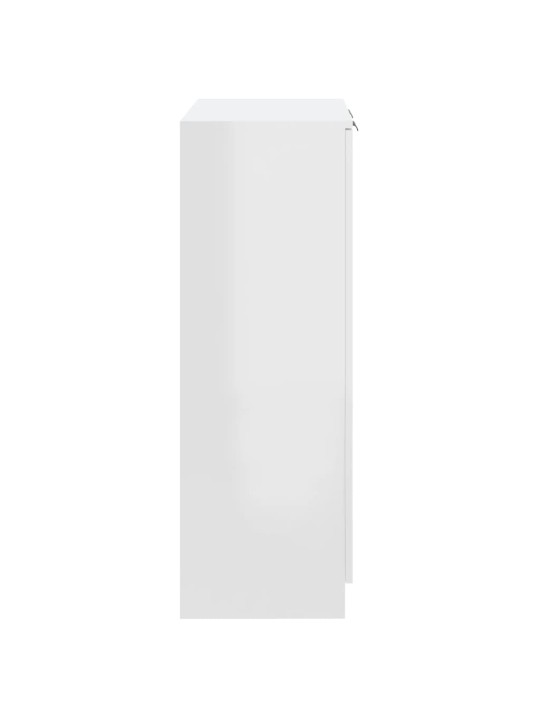 Botník bílý s vysokým leskem 59 x 35 x 100 cm kompozitní dřevo