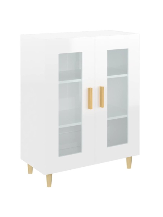 Příborník bílý s vysokým leskem 69,5x34x90 cm kompozitní dřevo